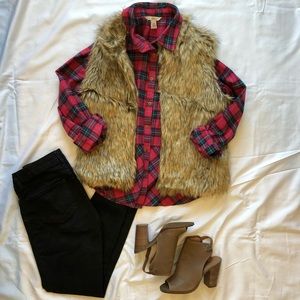 Sundance Sweet Sally Flannel Peplum Button Down